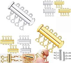 DIY Crafts As Image Big Pieces Unsorted Sizes Slide Magnetic Clasp  Connectors Tube Multi Strands Clasps Necklace Bracelet Chain Extenders  Lobster Clasps Mix Random (Pack of 10 Pcs, Gold/Silver) : Amazon.in: Home