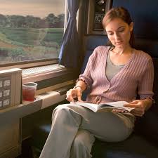 Enjoy the scenic views · lounge car · sleeping options Roomette Amtrak