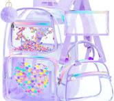 Amazon.com | AGSDON 3PCS Clear Backpack for Girls ...