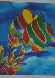 Fish Batik Design Marinha