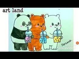 رسم الدببة الثلاثة شهاب قطبي باندا we bare bears cute drawing youtube artland art character