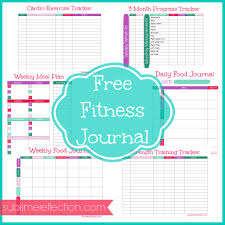 Free Downloadable Fitness Journal Sublime Reflection Fitness Journal Printable Fitness Journal Fitness Planner