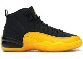 Black and gold jordans 12. Jordan 12 Retro Black University Gold Gs 153265 070