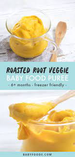 Roasted Root Veggies Thyme Puree Recipe Roasted Root Veggies Baby Puree Recipes Baby Food Recipes