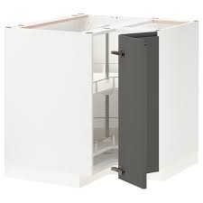 Metod Element Bas Angle Rgt Pivotant Blanc Voxtorp Gris Fonce Ikea