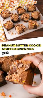 These Brownies Are Stuffed With Peanut Butter Cookies Get The Recipe At Delish Com Recipe Easy Easyrec Peanut Butter Recipes Delicious Desserts Desserts