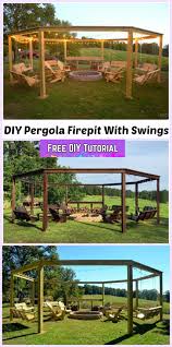 This fire pit swing set combination is for you! Diy Pergola Firepit Swings Tutorial