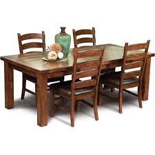 Our handcrafted american made mission, craftsman and arts & crafts style furniture is carefully built to order and available in traditional solid oak as well as maple, walnut & cherry wood. Brown Mission 5 Piece Dining Set Chambers Creek Rustic Table And Chairs Dining Room Chairs Modern Comfy Living Room Furniture
