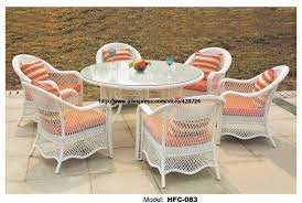 We do love it when the sun arrives, when we can finally get out and enjoy our gardens and there's something very relaxing about alfreso dining. Modern White Rattan Garden Set Large Size Round Table 1 2m 6 Chiars Outdoor Furniture Set Garde Wicker Dining Chairs Rattan Outdoor Furniture Outdoor Furniture