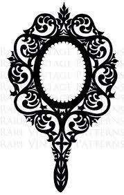 Victorian Ornate Hand Mirror Stencil 2 X Files Jpg Png Etsy Hand Mirror Stencils Mirror Pattern