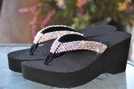 Shop iconic styles like the tajah rhinestone flip flops in the sandals department at guess. Swarovski Crystal Rhinestone Flip Flop Sandals For Your Etsy