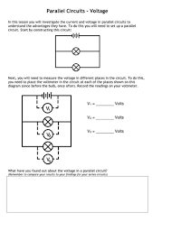 Practice and parallel circuit virtual lab sheet . Current Voltage In Series Parallel Circuits Teaching Resources