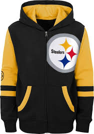 Youth new era gold pittsburgh steelers banner cuffed pom knit hat. Nfl Team Apparel Youth Pittsburgh Steelers Color Block Full Zip Hoodie Dick S Sporting Goods