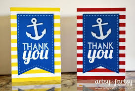 Printable Nautical Thank You Cards Printable Thank You Cards Nautical Themed Party Thank You Cards