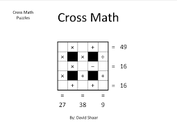 Add fun and games to this important subject and soon you'll be hearing i love math. add fun and games to this important subject and soon you'll be hearing i love math. little kids naturally love counting, sorting, doing puzzles, and dis. Cross Math Puzzles Home Facebook