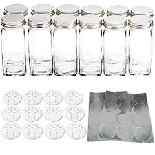 Set of 3 round metal vintage tea coffee sugar kitchen storage canister pot tins. 12 Square Glass Spice Bottles 4oz Spice Jars With Silver Metal Lids Shaker Tops And Labels By Spiceluxe Glass Spice Jars Spice Bottles Spice Jars