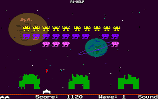 Spaced-Out Invaders game at DOSGames.com