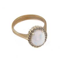 White Opal Ring Gold Opal Ring Fire Opal Ring Oval Opal