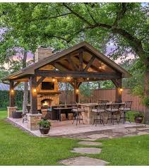 This woodworking project was about backyard pavilion plans. Pin By Tanja Tomic On Ideas For Home Backyard Pavilion Rustic Outdoor Fireplaces Backyard Patio Designs