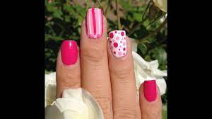 Decorado de uñas con esmalte negro y rosa muy elegante y bello. Facil Unas Rosa Con Blanco Youtube