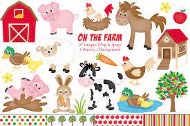 Farm Clipart Farm Animals Graphics Illustrations C11 76286 Illustrations Design Bundles Animal Clipart Graphic Illustration Animal Clipart Pattern