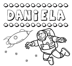 Juegos cristianos, juegos para niños cristianos. Dibujo Con El Nombre Daniela Para Colorear Pintar E Imprimir
