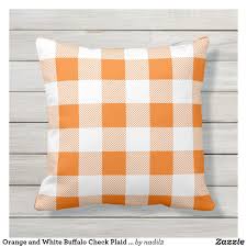 Black And White Buffalo Check Pillows Outdoor Orange And White Buffalo Check Plaid Rustic Outdoor Pillow