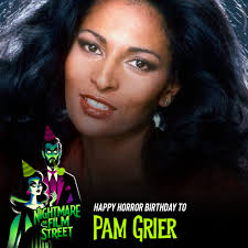 Happy Horror Birthday to PAM GRIER, known for her badass roles in COFFY,  SCREAM BLACULA SCREAM, and the iconic Foxy Brown, born #onthisday in 1949!  🎉