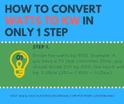 Watts To Kw How To Converter Automatically Formula And