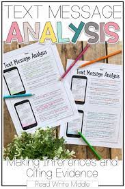 Teach Your Middle School Students To Make Inferences And Cite Evidence With These Fun Text Message A Inference Citing Evidence Reading Strategies Middle School