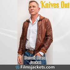 Daniel Craig Knives Out Brown Leather Jacket Leather Jacket Brown Leather Bomber Jacket Brown Leather Jacket