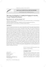We have the file in pdf. Pdf The Scope Of An Employer S Liability For Negligence Caused By Locum Medical Practitioners