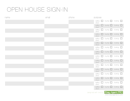 Open House Sign In Sheet Printable Templates Free Ready For Use Open House Signs Sign In Sheet Open House