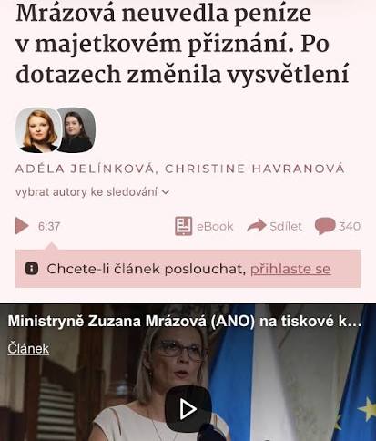 Transparency - 🔎 Ministryně Zuzana Mrázová (ANO) má další problém. V majetkovém přiznání neuvedla půlmilionový dar, podle expertů porušila zákon. O dalším půlmilionu, který původně vydávala za dar od manžela, nyní říká,