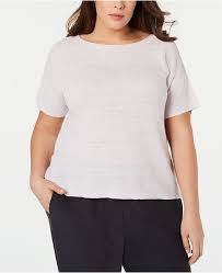 Plus Size Organic Linen Bateau Neck Box Top