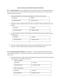 For problems 5 10 use the speed and velocity formulas to. 33 Speed And Velocity Worksheet Answers Worksheet Resource Plans