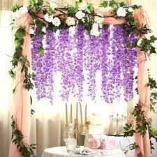 3 5 Ft Lavender Artificial Wisteria Vine Hanging Garland Tablecloths Factory Tableclothsfactory Flowering Vines Flower Garlands Artificial Silk Flowers