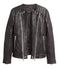 Balmain H M Men S Grained Zip Leather Jacket Textured Quilted Black Size 46 48 Zipped Leather Jacket Leather Jacket Fashion