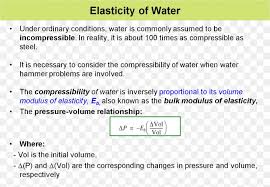 This agrees well with the measured speed of sound in water, 1482 m/s. Bulk Modulus Compressibility Elastic Modulus Water Hammer Elasticity Png 1502x1039px Bulk Modulus Area Brand Compressibility Diagram