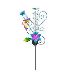 Mdesiwst Rain Gauge Multi-use Butterflies Decor Metal All-weather Solar  Powered LED Measuring Tube Garden Stake for Outdoor - Walmart.com