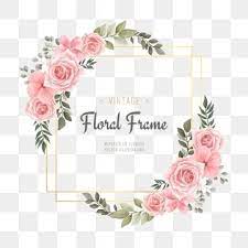 Watercolor Floral Flower Frame Golden Background Floral Clipart Pattern Flower Png And Vector With Transparent Background For Free Download Flower Frame Floral Background Flower Frame Png