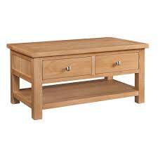 The orrick rustic solid oak 4 drawer storage coffee table is destined to be a talking point with its artisanal rustic styling and golden tones. Maiden Oak Coffee Table With 2 Drawers Collingwood Batchellor