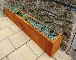 Corten steel planters are made to rust and will start showing the signs of rusting if you just put them outside for a couple of weeks and let mother nature take its course. Blueton Street Furniture Ref 3202 Corten Steel Planter