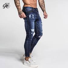 Ripped Jeanship Hop Skinny Men Jeans Stretch Blue Jeans Ripped Jeans Men Stretch Blue Jeans Dark Blue Jeans