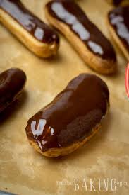 Classic Eclair Covered With Chocolate Glaze Great Chocolate Eclair Recipe With Images Eclair Recipe Chocolate Eclair Recipe Classic Eclair Recipe