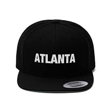 Atlanta Georgia Hat Snapback High Bill Unisex Flat Bill Embroidered Atlanta Hat By Heymountains Custom Flat Bill Hats Flat Bill Hats Hats For Men