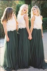 Two Pieces White Lace Bridesmaid Dress Green Tulle Long Bridesmaid Dress 0288 By Ros White Lace Bridesmaid Tulle Bridesmaid Dress Bridesmaid Dresses Plus Size