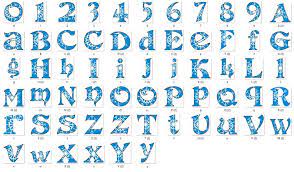 Old Fashioned Frozen Lace Snowflake Embroidery Font Alphabet Monogram Ppercase Letters Lowercase Letters And Numbers Snowflake Embroidery Embroidery Fonts Lower Case Letters