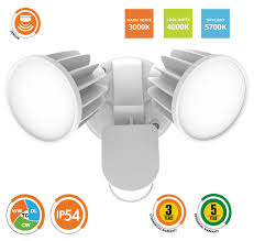 Ses70802tc Wh Stargem Iii Twin 2 X 15w Led Floodlight Tri Colour With Pir Sensor White Sal