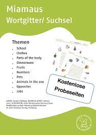 miamaus wortgitter suchsel englisch teil 1 kostenloses testprodukt unterrichtsmaterial im fach englisch englischunterricht suchsel lernen